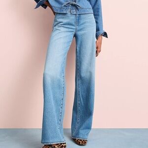 LOFT Petite High Rise Wide Leg Jeans in Vintage Indigo